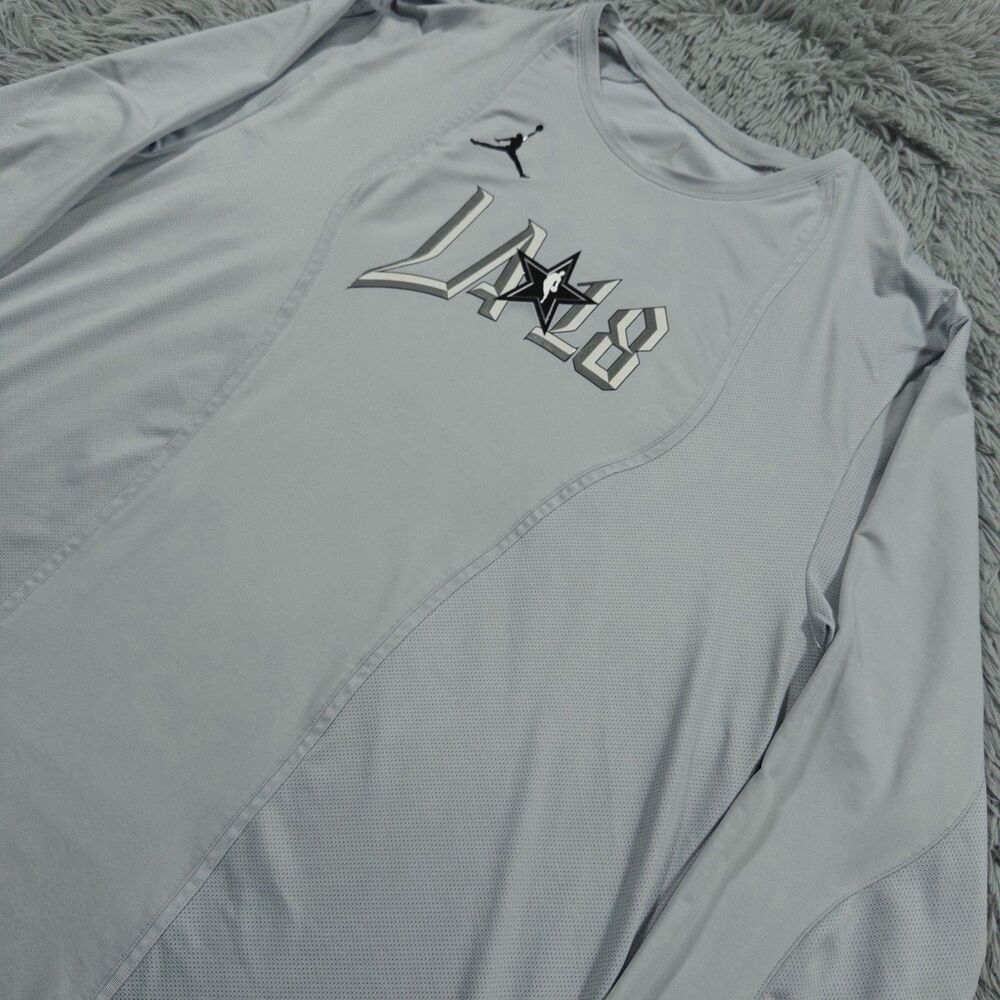 Jordan Shirt XXL Gray Black NBA 2018 All Star Game Warm Up Pullover Mens